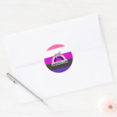 STICKER ROND ARC-EN-CIEL GENDERFLUID (Enveloppe)