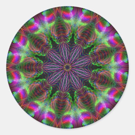 Sticker rond arc-en-ciel géométrique (Devant)