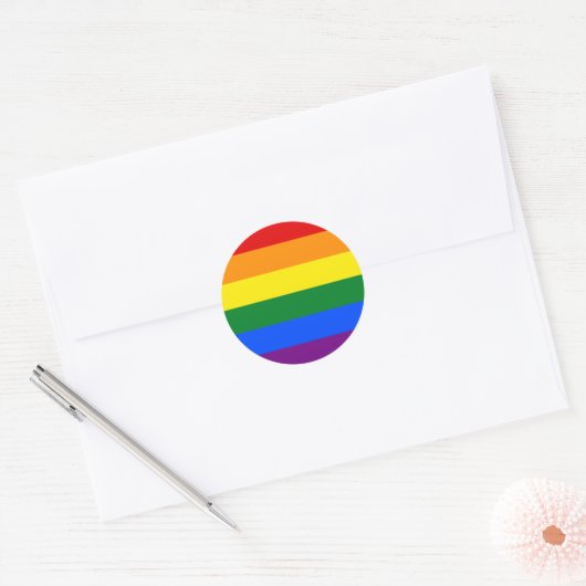 Sticker Rond Arc-en-ciel LGBT Pride (Enveloppe)