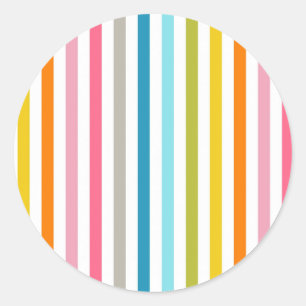 Sticker Rond Arc-en-ciel moderne à la mode rayures colorées