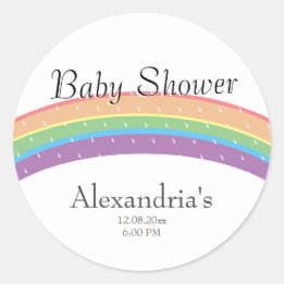 Sticker Rond Arc-en-ciel moderne bébé neutre