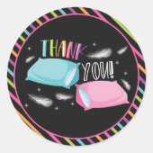 Sticker Rond Arc-en-ciel Neon Stwood Party Slepover Merci (Devant)