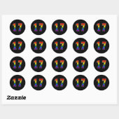 Sticker Rond Arc-en-ciel numéro 17 Équipe junior numérotée Unif (Feuille)