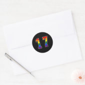 Sticker Rond Arc-en-ciel numéro 17 Équipe junior numérotée Unif (Enveloppe)