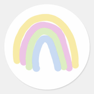 Sticker Rond Arc-en-ciel pastel