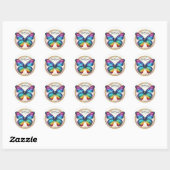 Sticker Rond Arc-en-ciel Pastel Parties scintillant Papillon -  (Feuille)