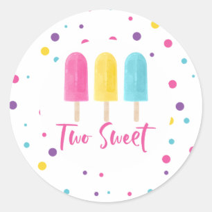 Sticker Rond Arc-en-ciel Pop Two Sweet 2e Anniversaire