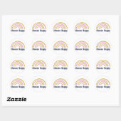 Sticker Rond Arc-en-ciel rose et vert avec éloquence (Feuille)