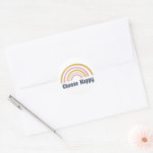 Sticker Rond Arc-en-ciel rose et vert avec éloquence (Enveloppe)