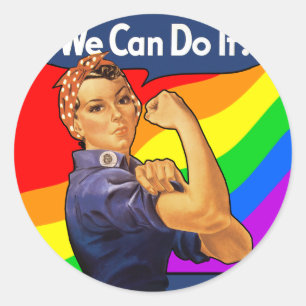 Sticker Rond Arc-en-ciel Rosie