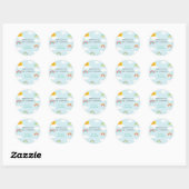 Sticker Rond Arc en ciel, soleil et nuages Fête d'anniversaire  (Feuille)