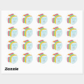 Sticker Rond Arc en ciel, soleil et nuages Fête d'anniversaire  (Feuille)