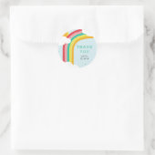 Sticker Rond Arc en ciel, soleil et nuages Fête d'anniversaire  (Sac)