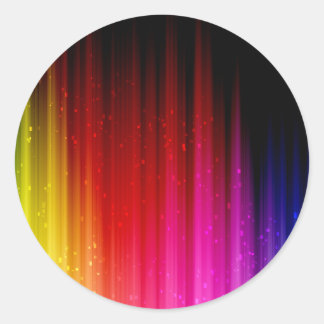 Sticker Rond Arc en ciel vif - Motif de flux multicolores