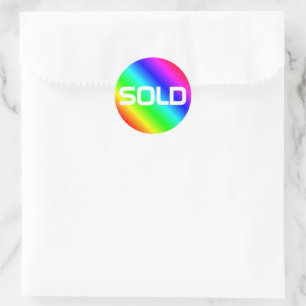 Sticker Rond Arc-en-ciel vif Typographie moderne gras Personnal
