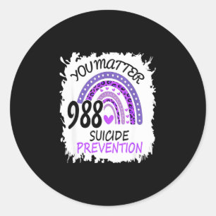 Sticker Rond Arc-en-ciel vous 988 prévention bande colorée