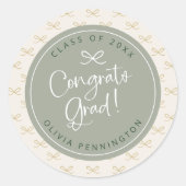 Sticker Rond Arc personnalisé vert sauge féminin  (Devant)