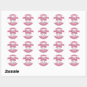 Sticker Rond Arc rose diamant brillant élégant mariage faveur (Feuille)