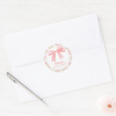Sticker Rond Arc rose et baby shower de préppie rose (Enveloppe)