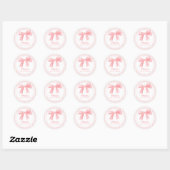 Sticker Rond Arc rose et en vichy baby shower préppant (Feuille)