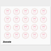 Sticker Rond Arc rose et en vichy baby shower préppant (Feuille)