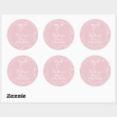 Sticker Rond Arc rose ondulé cadre élégant fille douche merci (Feuille)
