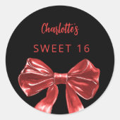 Sticker Rond Arc rouge noir Sweet 16 (Devant)