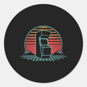 Sticker Rond Arcade Game Machine Cabinet Nostalgie Retro 80s Ga