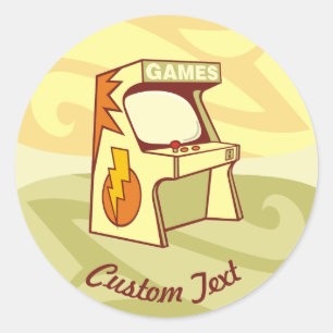 Sticker Rond Arcade machine classique collant rond