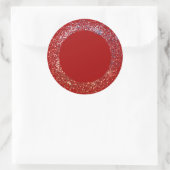 Sticker Rond Arcadia rouge avec cadre de parties scintillant (Sac)