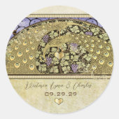 Sticker Rond Arch Art Nouveau Vignoble Peacock (Devant)