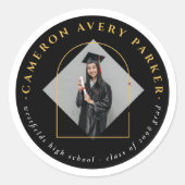 Sticker Rond Arch Tassels Minimaliste Frame Photo Graduation (Devant)