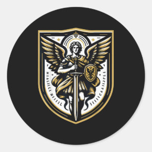 Sticker Rond Archange Saint Michel Chrétien