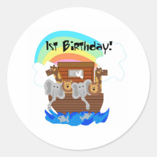 Sticker Rond Arche de Noé 1er anniversaire