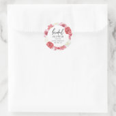 Sticker Rond Arche Florale Rose Fête de Mariage d'Été (Sac)