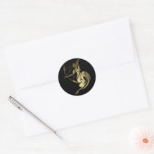 Sticker Rond Archer Sagittarius couleur or imprimé (Enveloppe)