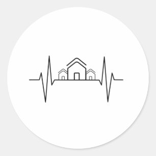 Sticker Rond Architecte - Architecte Heartbeat Maisons
