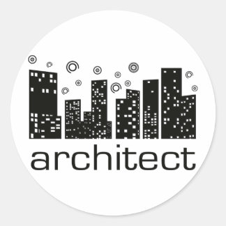 Sticker Rond Architecte Bâtiments design Cool!