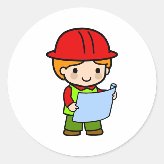 Sticker Rond Architecte Boy 2 (Devant)
