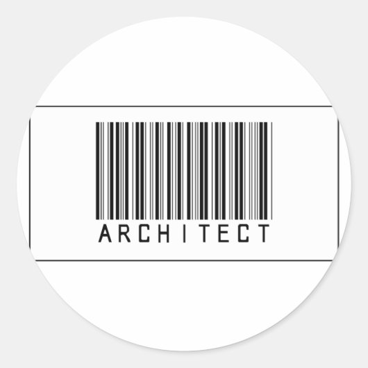 Sticker Rond Architecte de code barre (Devant)