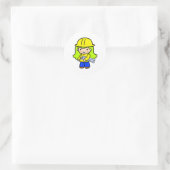 Sticker Rond Architecte Girl 2 (Sac)