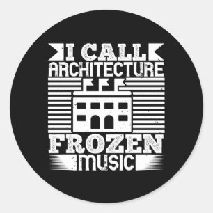 Sticker Rond Architecte - J'Appelle Architecture Frozen Music