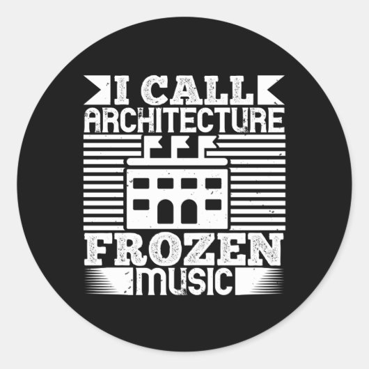 Sticker Rond Architecte - J'Appelle Architecture Frozen Music (Devant)