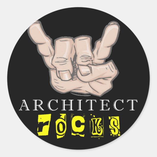 Sticker Rond architecte roches (Devant)