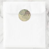 Sticker Rond Architecture Ancienne ; Volute de Chapiteau par Vi (Sac)