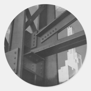 Sticker Rond Architecture de gratte-ciel de construction en aci
