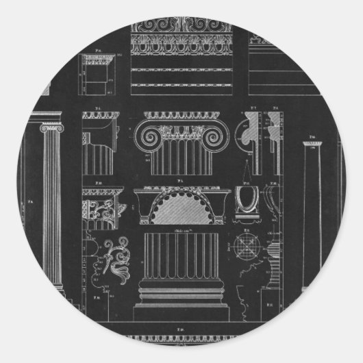 Sticker Rond Architecture graphique IV (Devant)