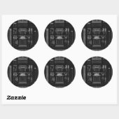 Sticker Rond Architecture graphique IV (Feuille)