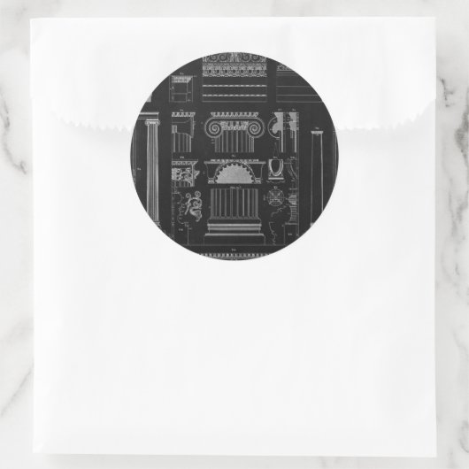 Sticker Rond Architecture graphique IV (Sac)