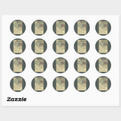 Sticker Rond Architecture vintage ; Capital Volute par Vignola (Feuille)
